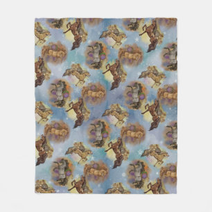 Holiday Dreamcatcher Western Horses Patterned Fleece Blanket