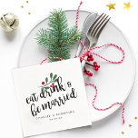 Holiday Eat Drink and Be Married Christmas Berries Napkin<br><div class="desc">Email me @ JMR_Designs@yahoo.com if you need assistance or have any special requests.</div>