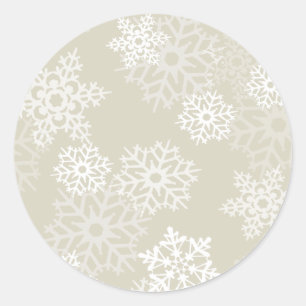 Holiday Ecru Snowflakes Envelope Seal