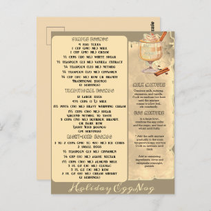 HOLIDAY EGGNOG RECIPES Postcard
