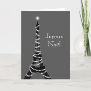 Holiday Eiffel Tower Card grey