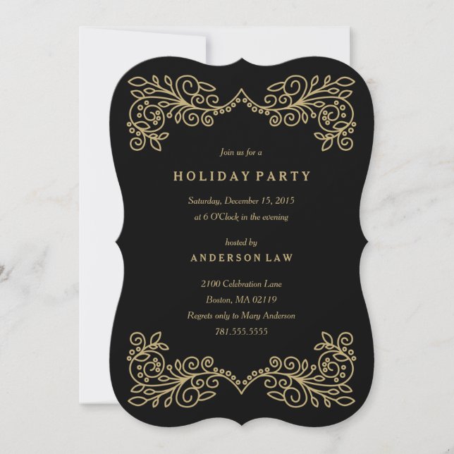 Holiday Elegance Corporate Invitation (Front)