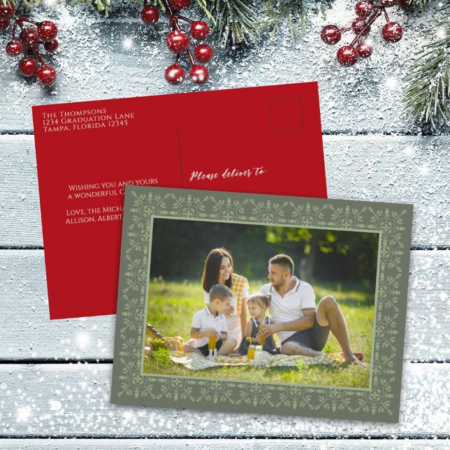 Holiday Elegant Green Snowflake Classic 1 Photo (Creator Uploaded)