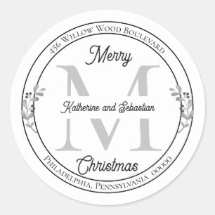 Holiday Elegant Monogram Return Address Seal