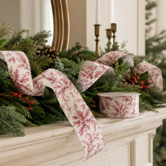 Holiday Elegant Red Holly Berries Foliage Satin Ribbon
