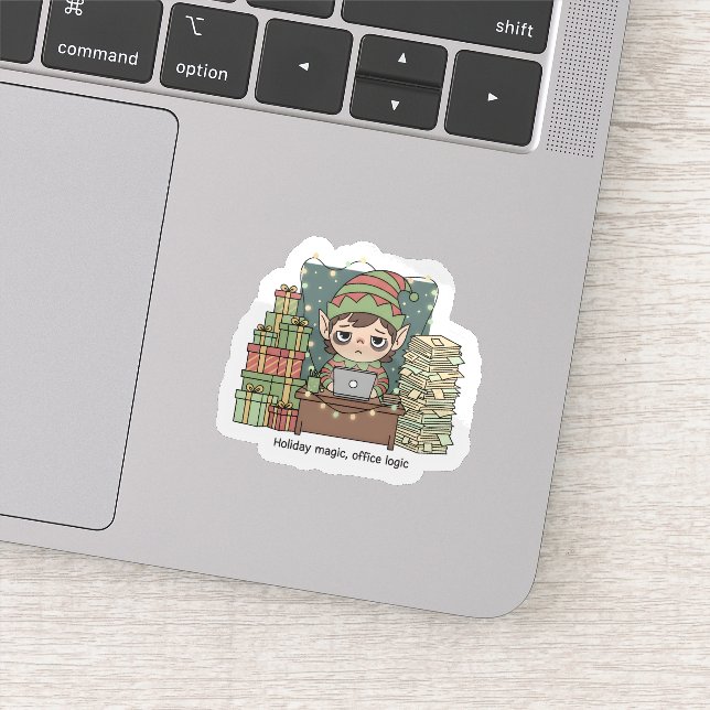Holiday Elf Workload – Funny Christmas Sticker (Detail)
