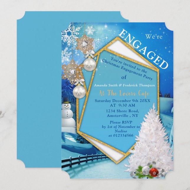 Holiday Engagement Party Invitation (Front/Back)