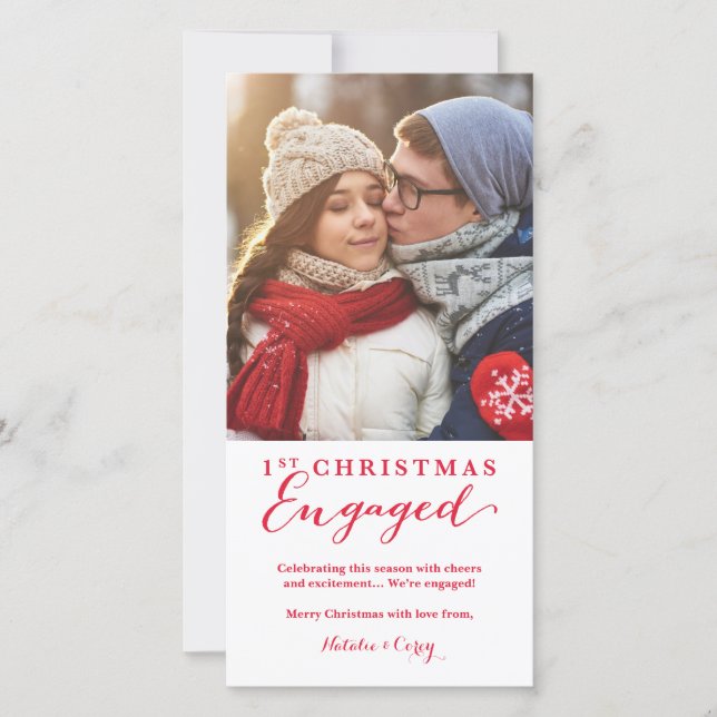 Holiday Engagement Photo Card (Front)