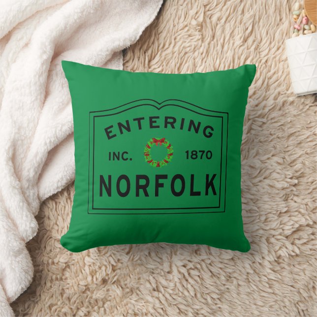 Holiday Entering Town of Norfolk MA Cushion (Blanket)