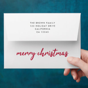 Holiday Envelope Modern Minimal Merry Christmas
