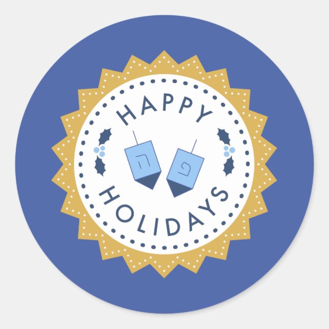 Holiday Envelope Seals or Gift Wrap Stickers (Front)