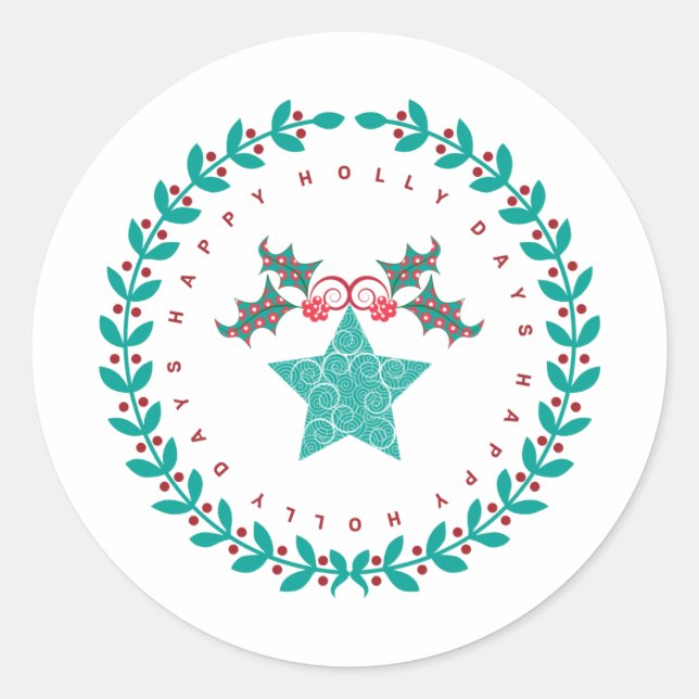 Holiday Envelope Seals or Gift Wrap Stickers (Front)