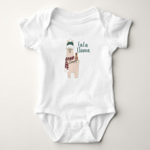 Holiday Fa La Llama design Baby Bodysuit