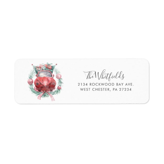 Holiday Family Christmas Return Address Label (Front)
