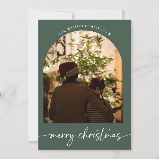 Holiday family Merry Christmas Greeting card (Front)