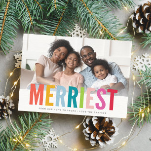 HOLIDAY FAMILY PHOTO merriest bold bright wide