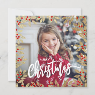 Holiday Family Photo Mistletoe Christmas Card