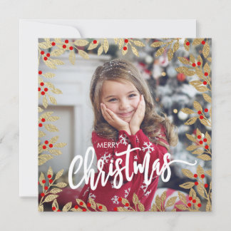 Holiday Family Photo Mistletoe Christmas Card