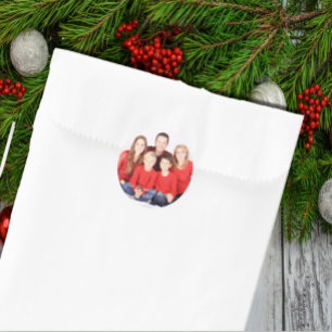 Holiday Family Portrait Classic Round Sticker