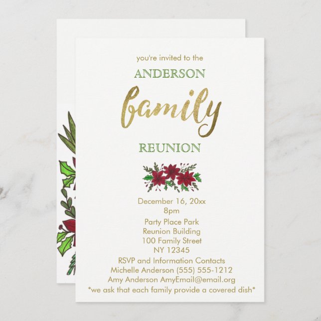 Holiday Family Reunion Invitation (Front/Back)