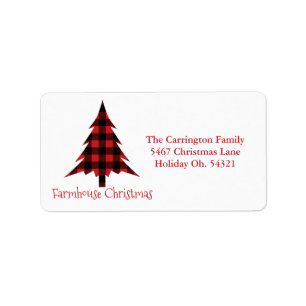 Holiday Farmhouse Christmas Tree Address Label
