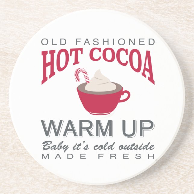 holiday farmhouse hot cocoa coaster (Front)