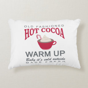 holiday farmhouse hot cocoa decorative cushion