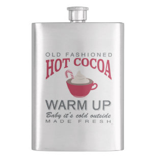 holiday farmhouse hot cocoa hip flask