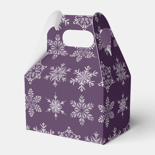 Holiday Favour Treat Box-Snowflakes Box (Front Side)