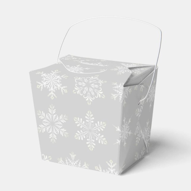 Holiday Favour Treat Box-Snowflakes Box (Front Side)