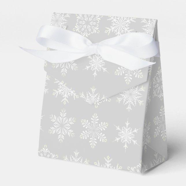 Holiday Favour Treat Box-Snowflakes Favour Box (Front Side)