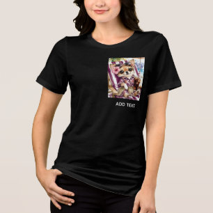Holiday female Chihuahua Beach Relaxation (Plum) Tri-Blend Shirt