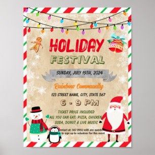 Holiday Festival school event flyer Poster