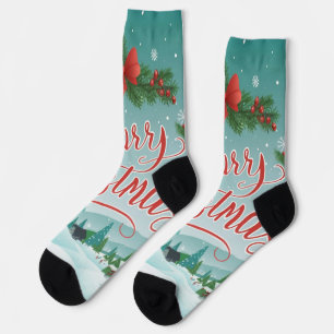 Holiday Festive Merry Christmas Celebration Socks