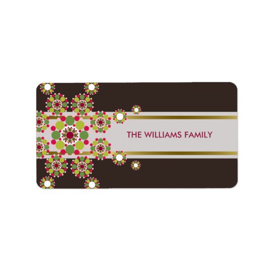 Holiday Festive Ornament Star Christmas Labels