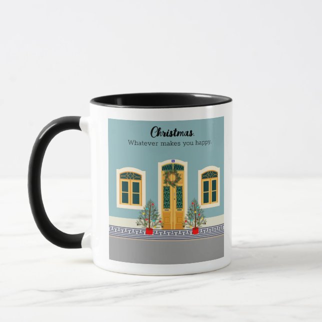 Holiday Festive Portuguese Christmas House Mug (Left)