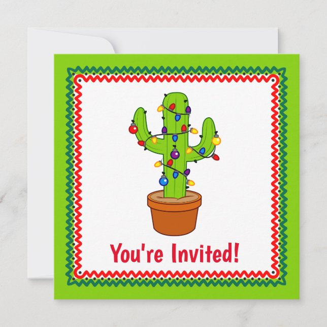 Holiday Fiesta Customisable Invitations (Front)