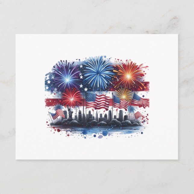 Holiday Firework Classic Enclosure Card (Front)