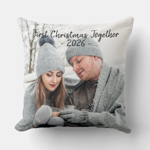 Holiday First Christmas Photo Seasonal Cushion