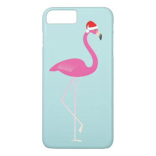 Holiday Flamingo iPhone 7 in turquoise 8 Plus/7 Plus Case