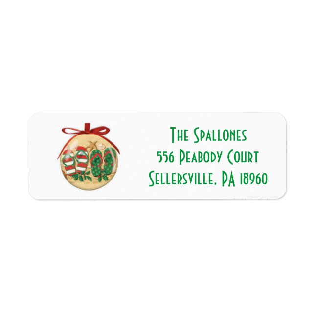 Holiday Flip Flops Address Label Return Address Label (Front)