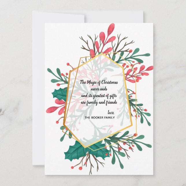 Holiday Floral Burst Card (Front)