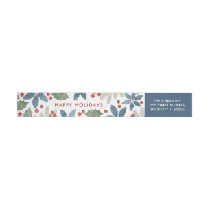 Holiday Floral Return Address Labels