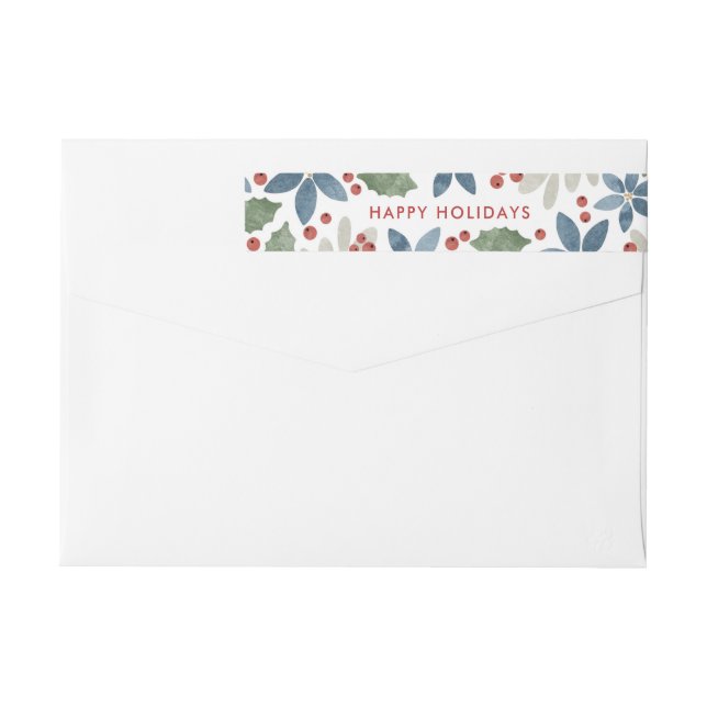 Holiday Floral Return Address Labels (Back)