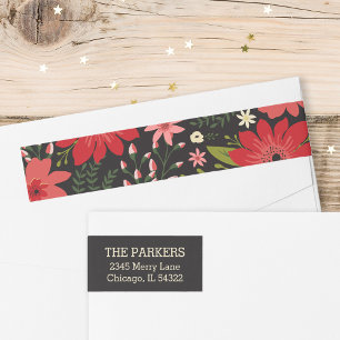 Holiday Floral Return Address Labels