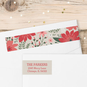 Holiday Floral Return Address Labels