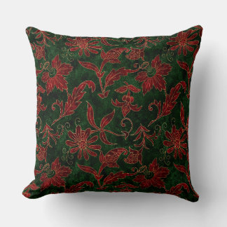 Holiday Floral Throw Pillow