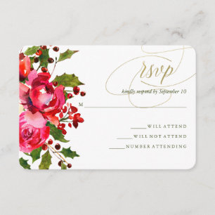 Holiday Floral Wedding RSVP