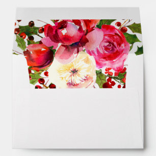 Holiday Floral Wedding   White Envelope