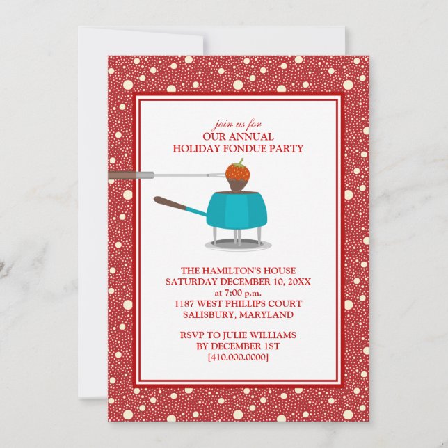 Holiday Fondue Party Invitations (Front)